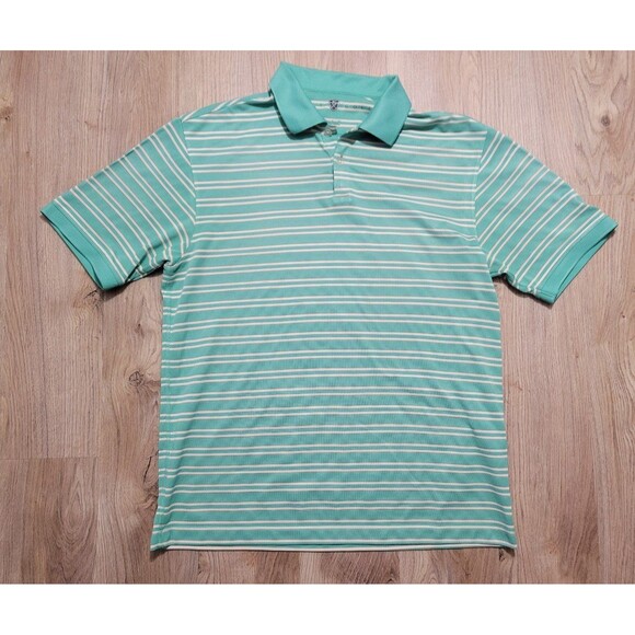 Nike Golf Men's Polo Textured green peach striped size Large - Picture 1 of 6